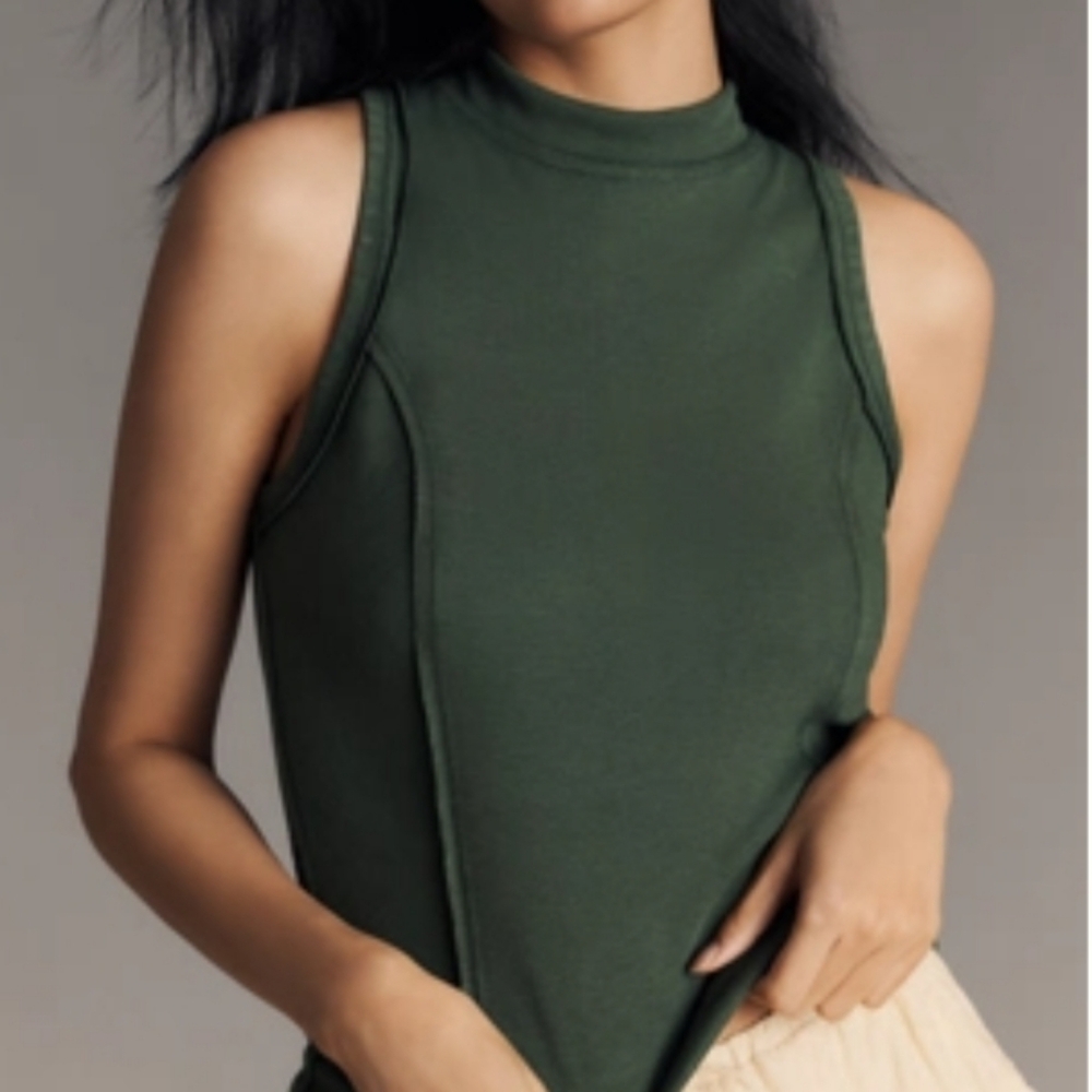 NWT Pilcro Printed Turtleneck Tank Top